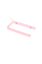 Load image into Gallery viewer, Pink toilet paper holder with light blue screws
