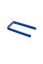 Load image into Gallery viewer, deep blue toilet paper holder with a deep blue and a green screw detail