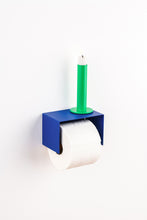 Charger l'image dans la galerie, blue toilet paper holder in nice design where you can put things on top like a phone or candle or some small accessories.