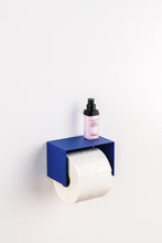 Charger l'image dans la galerie, blue toilet paper holder in nice design where you can put things on top like a phone or candle or some small accessories.