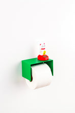画像をギャラリービューアに読み込む, toilet paper holder with shelf in green ral 6037