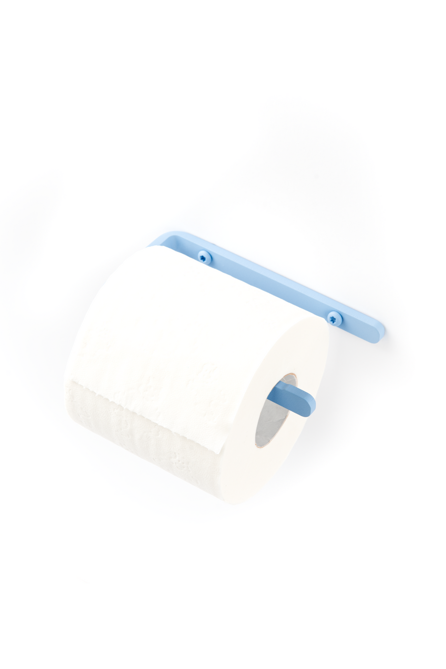 Ice blue toilet paper holder with ice blue screws