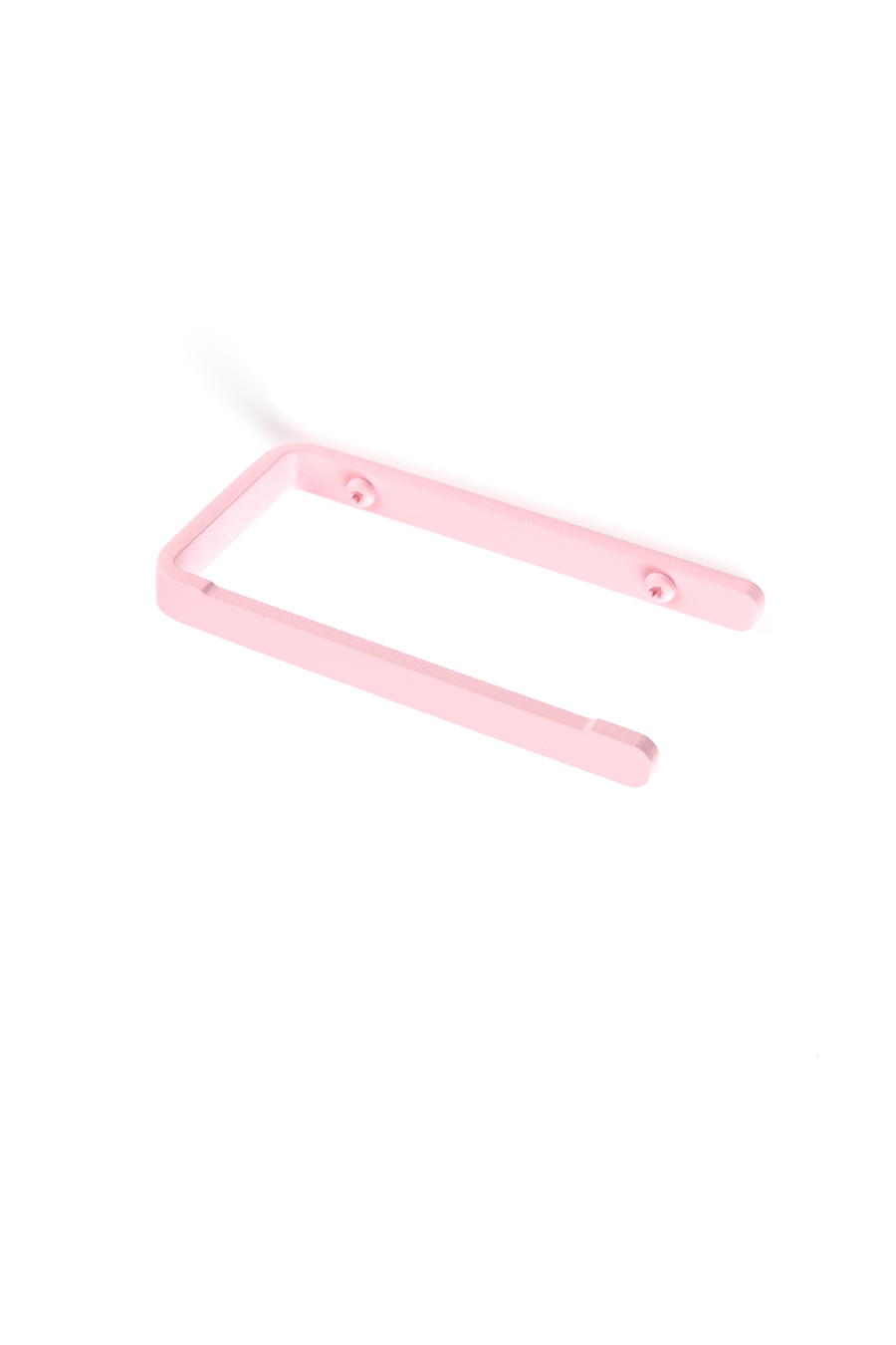 Pink toilet paper holder with pink screws