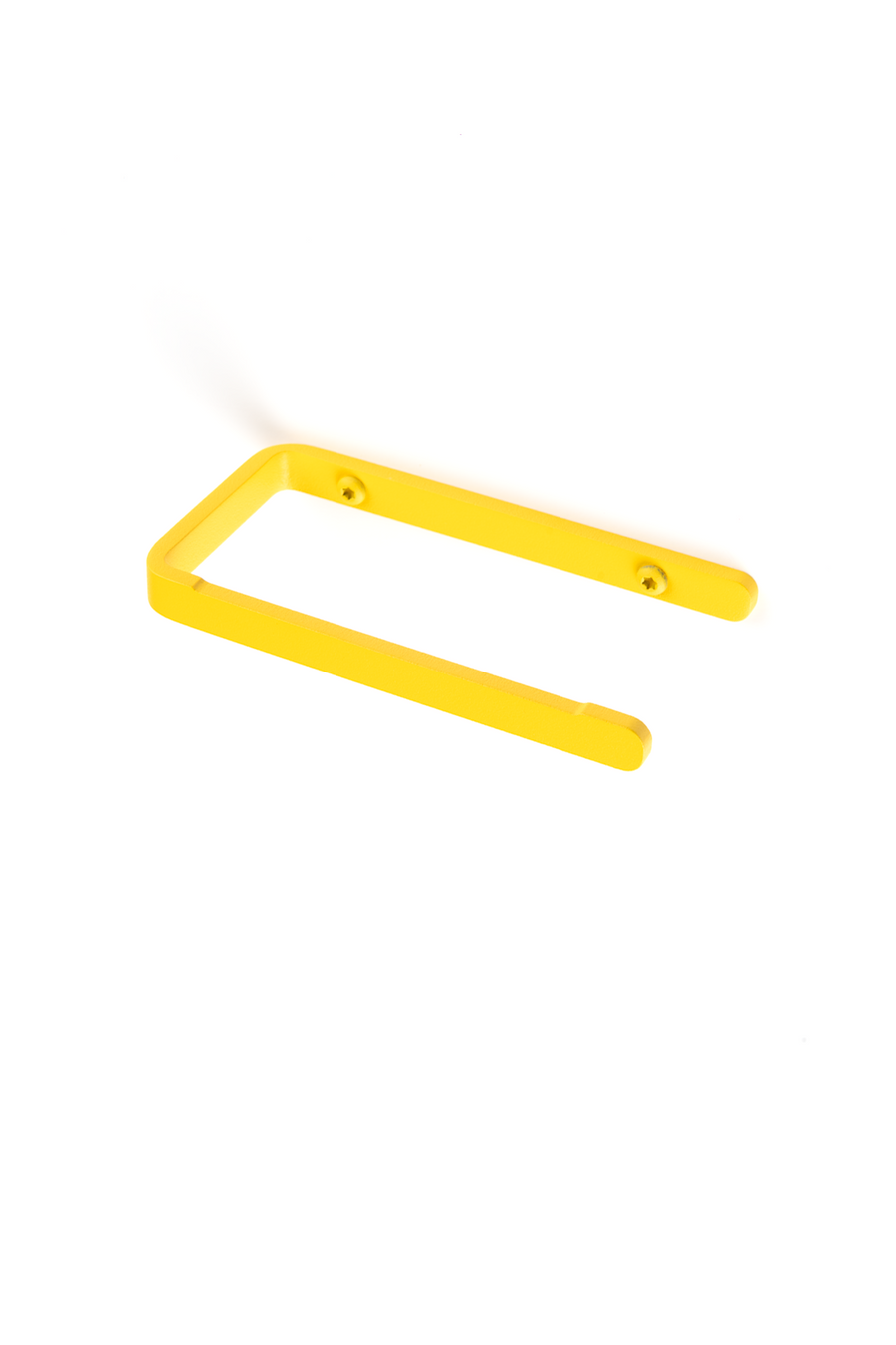 yellow toilet paper holder with yellow screws