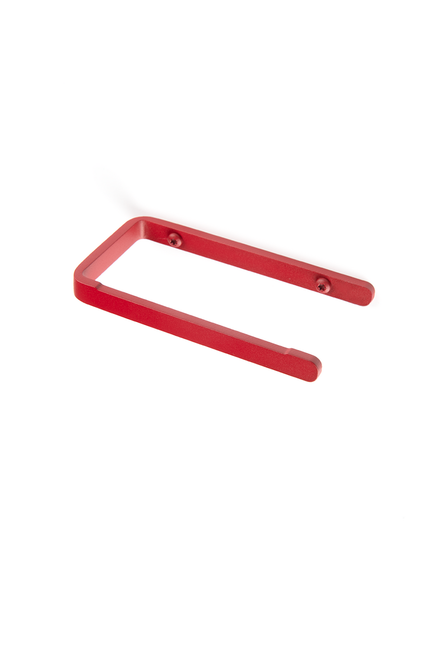 Deep red toilet paper holder with deep red screws