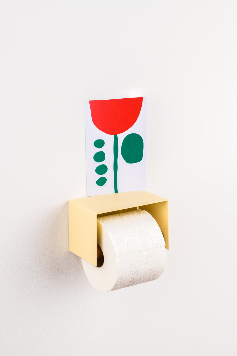 ivory cream toilet paper holder in nice design where you can put things on top like a phone or candle or some small accessories.  